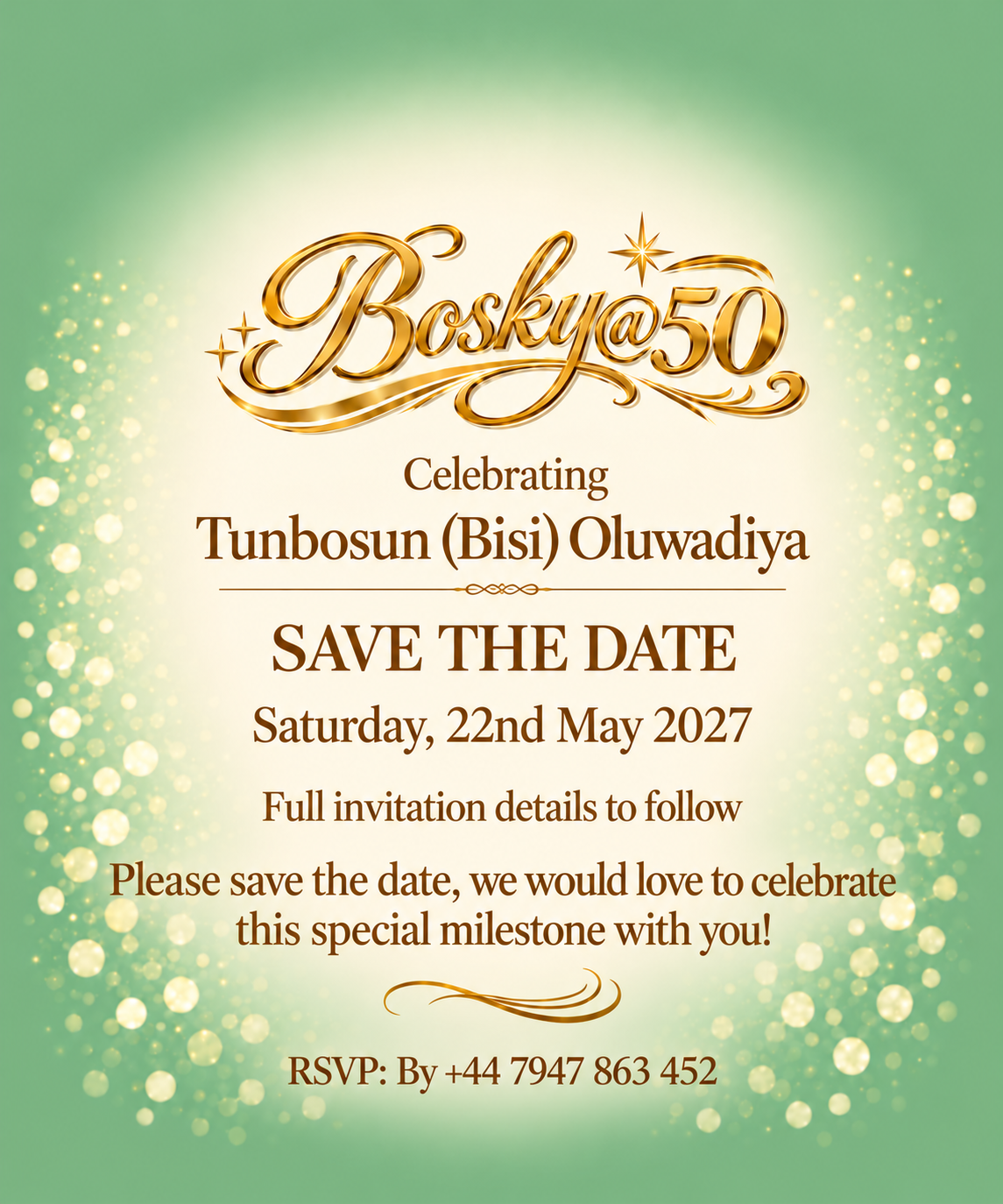 Bosky@50 Save The Date